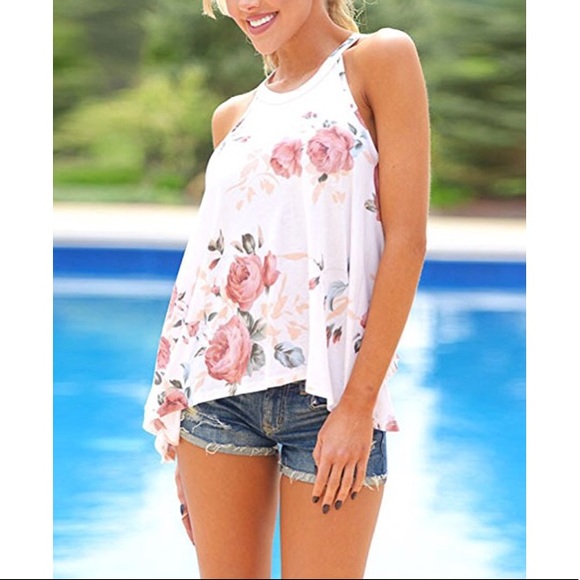 🌻Womens Spaghetti Strap Floral Tank🌻 - Picture 2 of 4